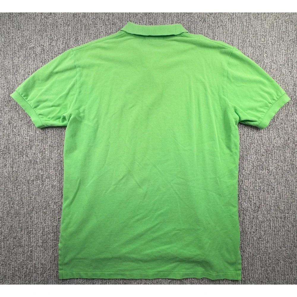 Polo Ralph Lauren Polo Men L Green Short Sleeve Pique Cotton Pony Made in USA